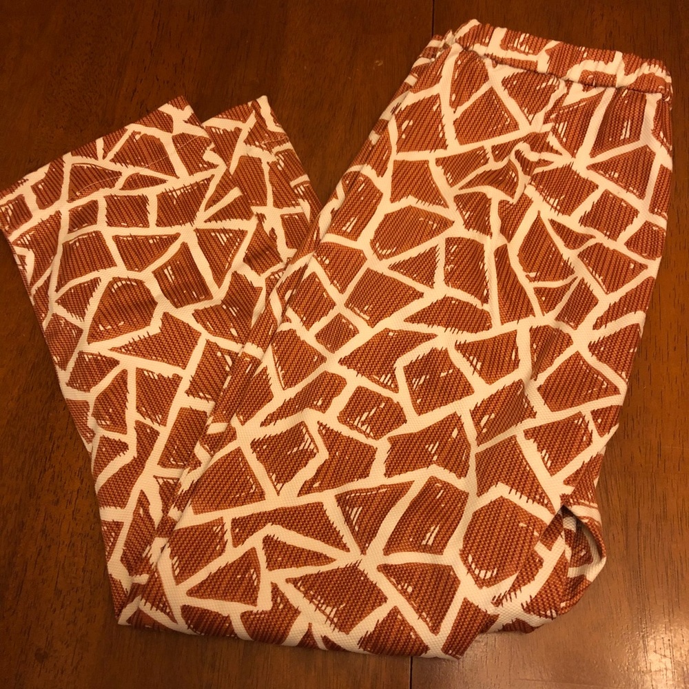 Bob Mackie wearable art animal  print crop pant XS